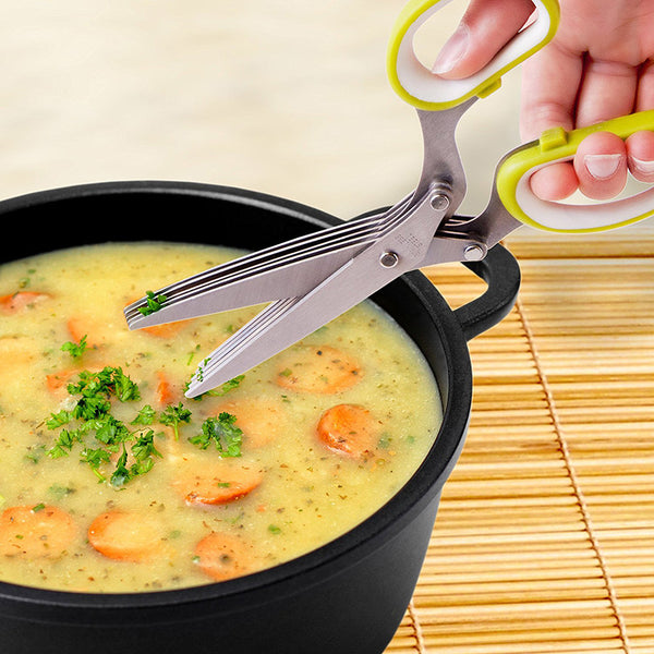 Multipurpose Kitchen Shears 5 Blades Herb Scissors 